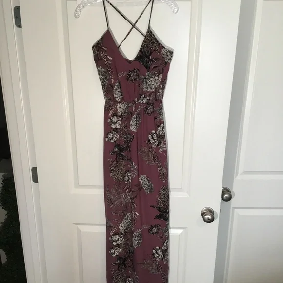 Charlotte Russe | Dresses | Charlotte Russe Ladies Spaghetti Strap Floral Maxi  Dress Purplewhite Size Xs | Poshmark